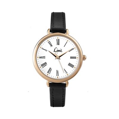 Ladies oversize gold plated strap watch 6962.02